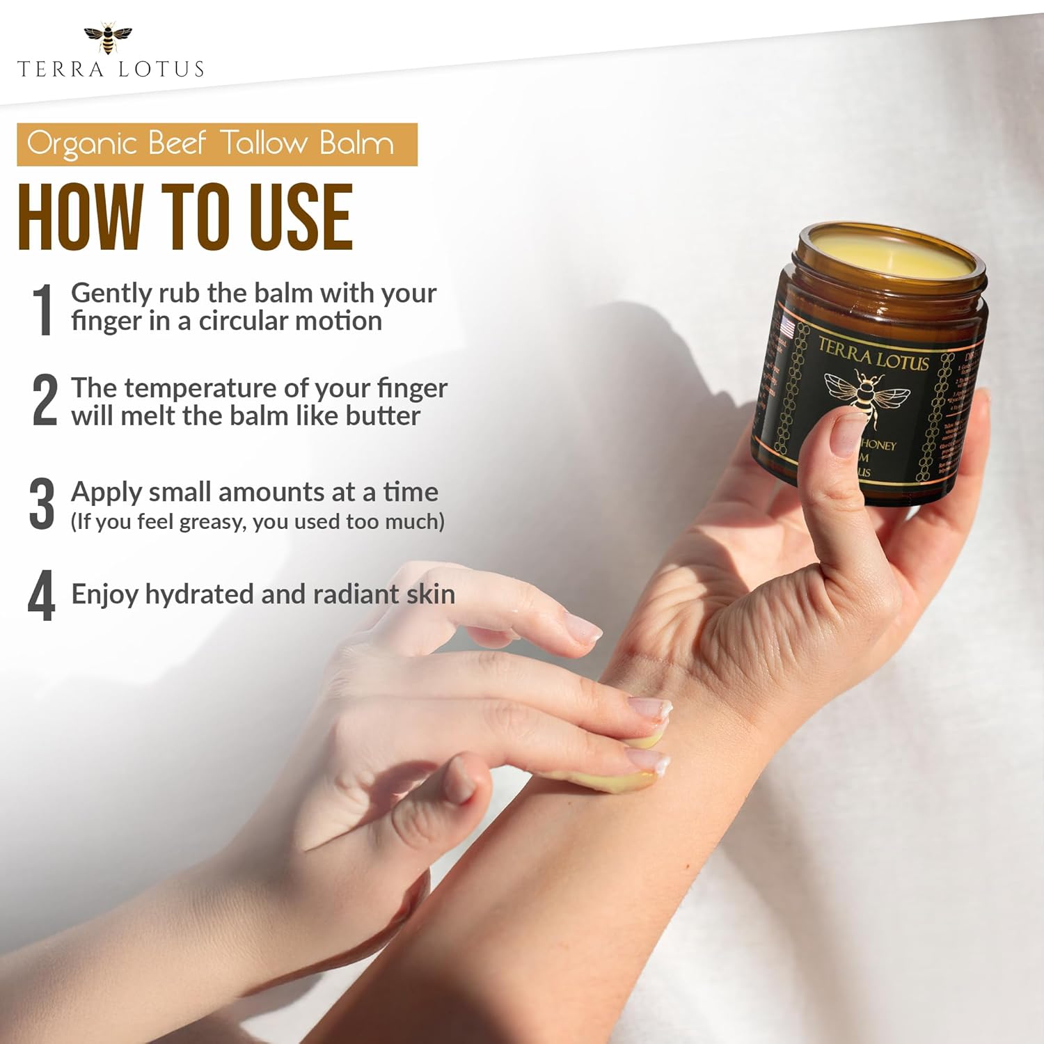 Organic Grass-Fed Beef Tallow Balm with Raw Honey - Moisturizing Cream for Soft, Smooth Skin - Handmade All-Natural Moisturizer (4oz, Citrus) - Image 7