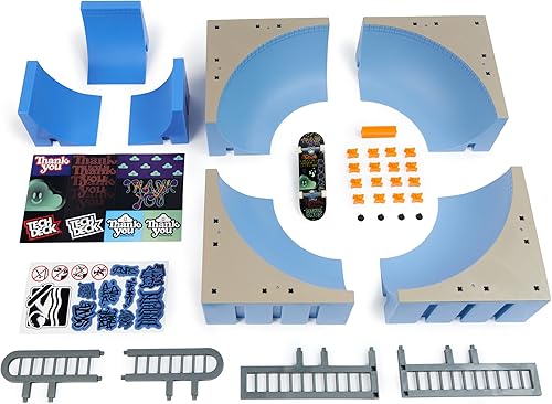 Miniatura 9 de Tech Deck, Daewon Mega Bowl, X-Connect Park Creator, juego de rampas personalizable y construible con monopatín de dedos exclusivo, juguete para