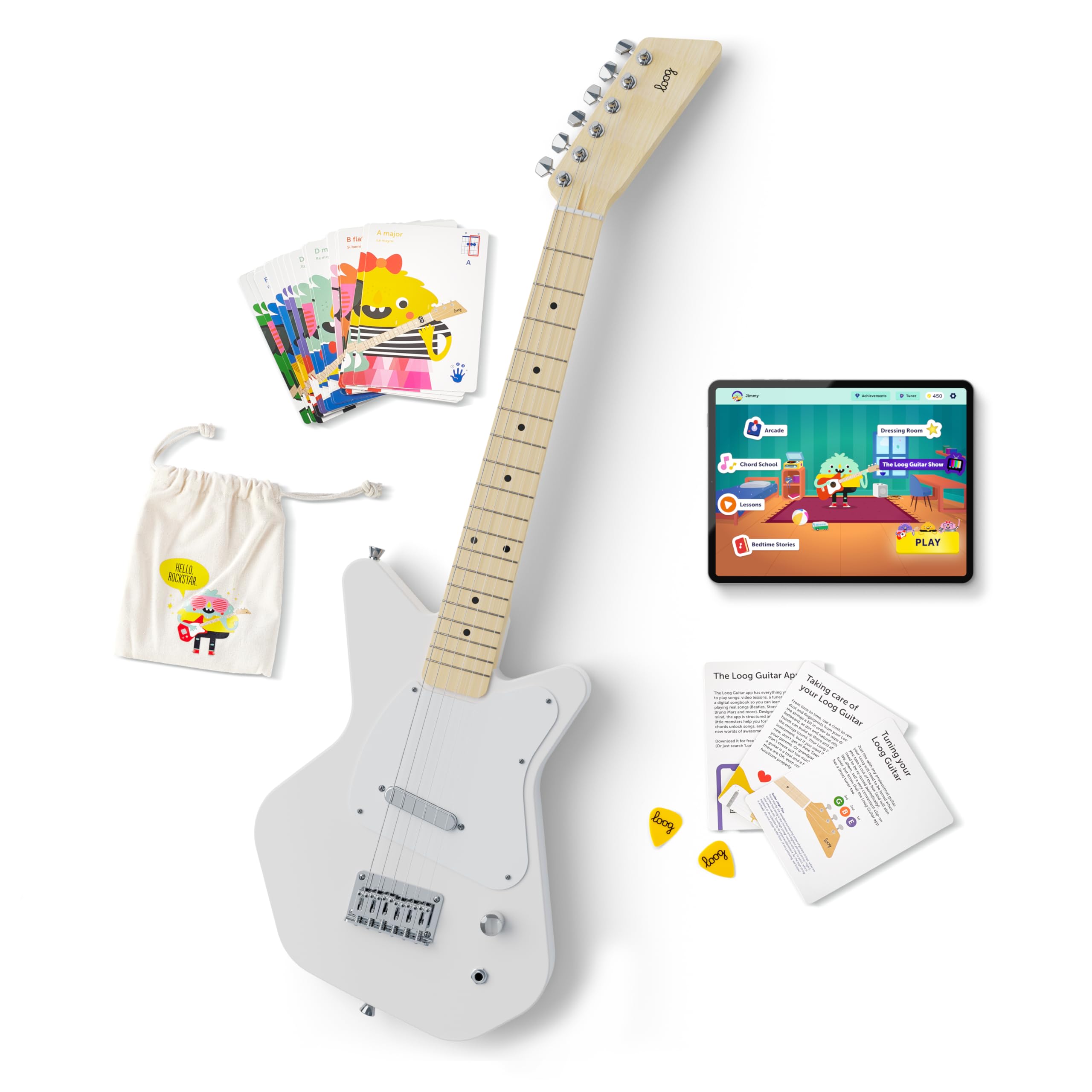 Amazon.com: Loog Pro VI Electric kids real guitar for