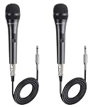 Cable Matters 2-Pack Cardioid Dynamic Vocal Microphones with 4.5m Cable, Wired Microphone for Singing/Singing Machine Microphone Karaoke