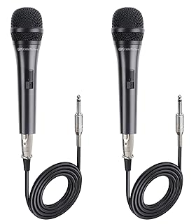 Cable Matters 2er-Pack dynamisches mikrophon mit Nierencharakteristik und 4,5 m Kabel, 6,35mm kabelgebundenes Gesangsmikrofon/mikrofone für Karaoke, mikrofon singen, mikrofon Gesang