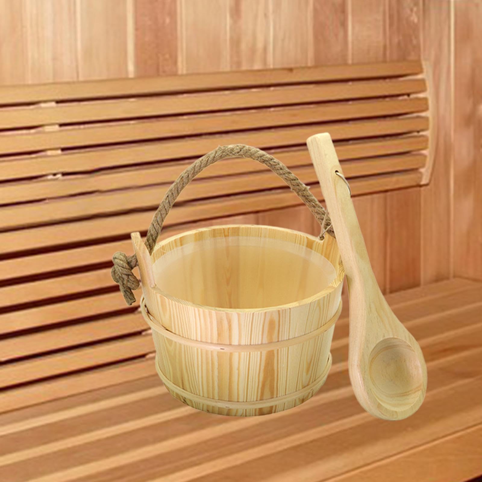 Enakshi (LABEL) Creations Sauna Wooden Bucket with Ladle Sauna Heater SPA Winter Sauna Accessories SetHome & Garden|Yard, Garden & Outdoor Living|Pools & Spas|Sauna Parts & Accessories
