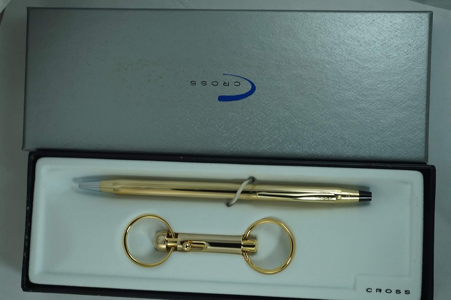Cross Classic Century, 10 Karat Gold Filled/Rolled Gold, Ballpoint Pen and Matching Key Ring Gift Set (4572)