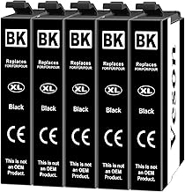 Veson Replacement for 502XL Compatible Ink Cartridges for Epson for 502XL for Epson Expression Home XP-5100 XP-5105, Compatible for Workforce WF-2860DWF WF-2865DWF (5 Black)