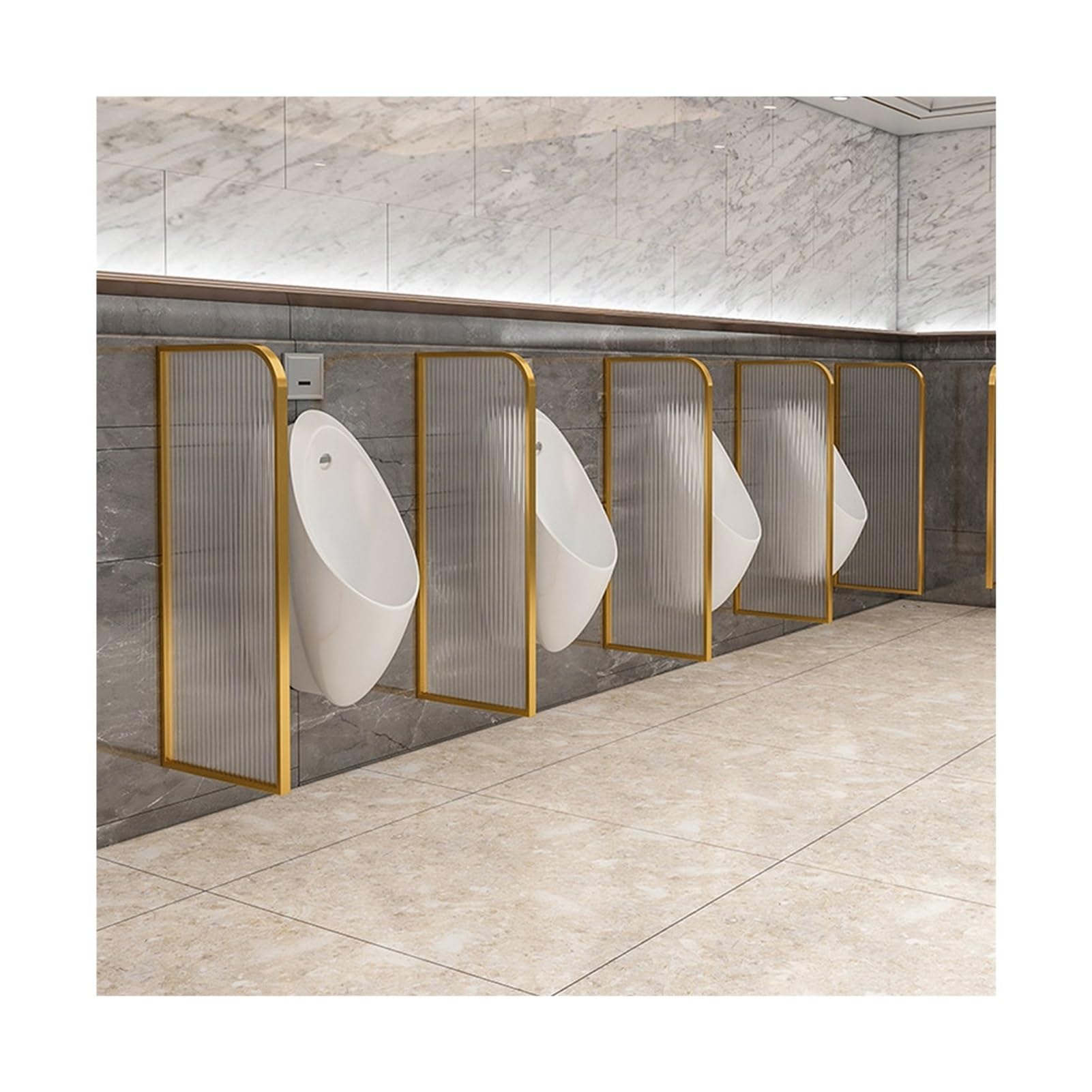 Generico Divisorio Impermeabile per orinatoi - Facile da installare e Pulire, Ideale per bagni di Hotel, scuole, asili, Centri Commerciali e spazi pubblici (Oro, 40x120 cm)