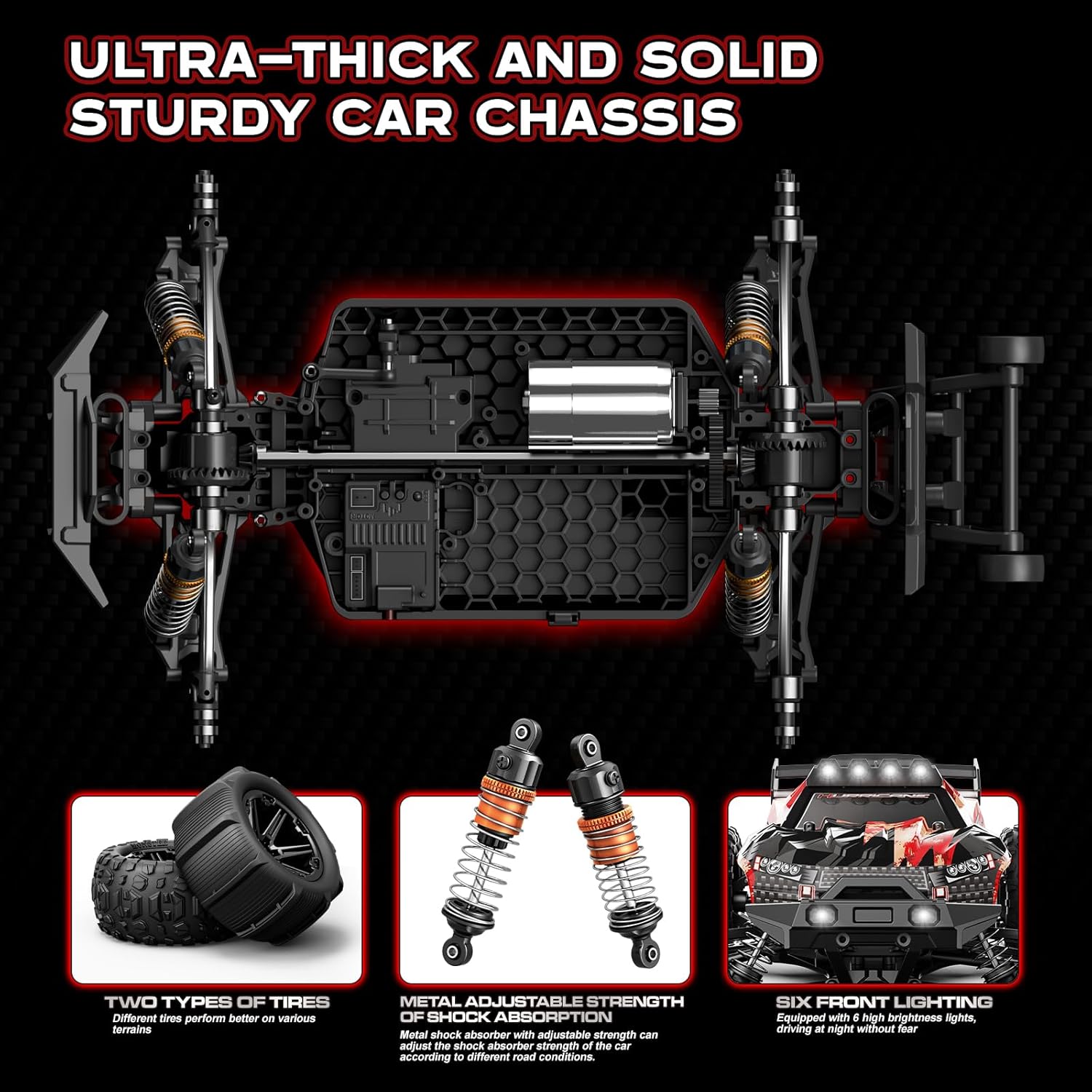 YESHIN 1:14 Scale All Terrain RC Cars - 40km/h High Speed Remote Control Car, 4X4 Waterproof Off-Road Truck with 2 Rechargeable Batteries, Realistic Racing Truck for Adult Kids