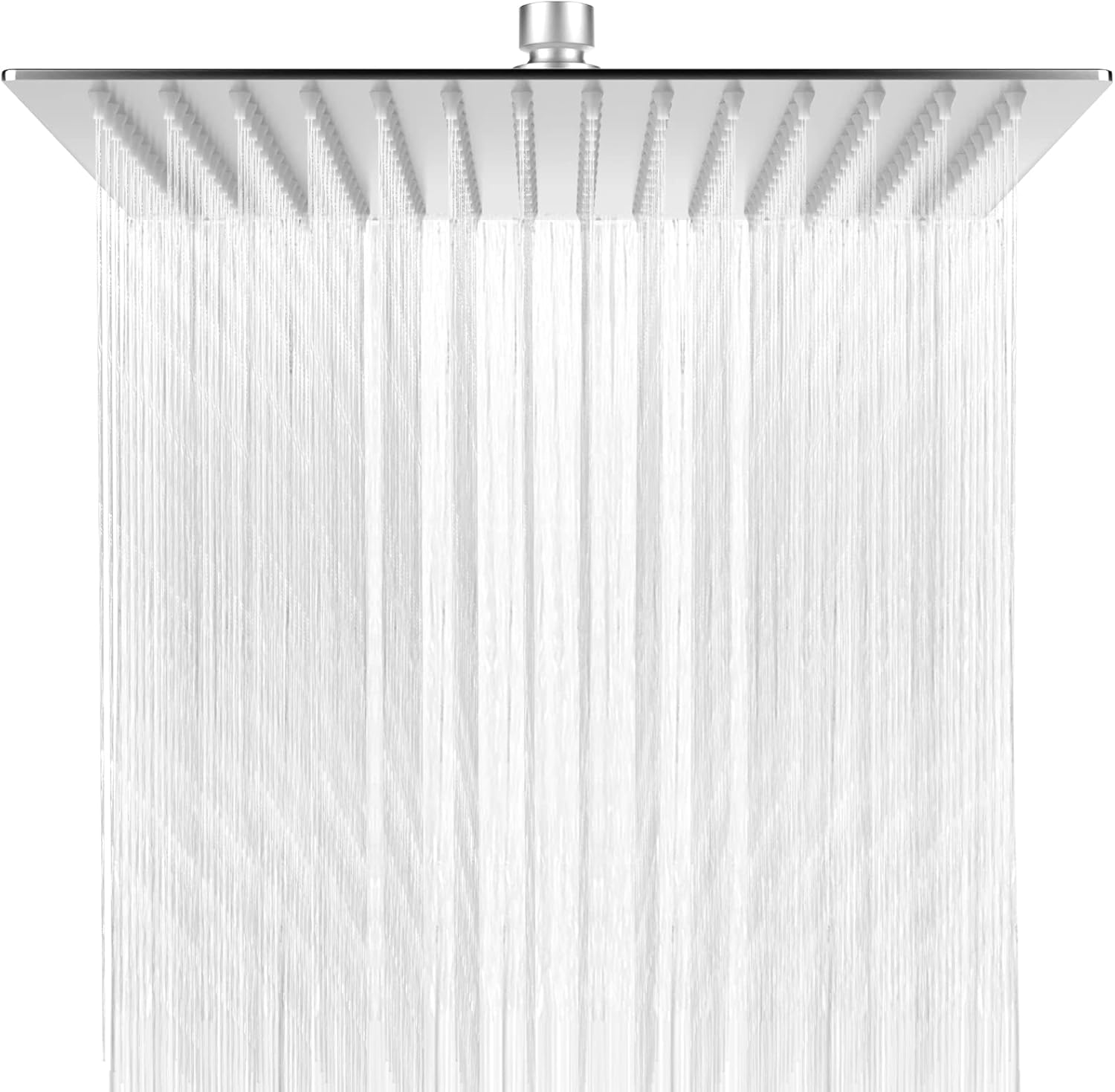 HAUSPROFI Alcachofa de ducha de lluvia de acero inoxidable – Duchas fijas con chorros de silicona antical – Cuadrado 30 x 30 cm / 12 pulgadas – Acabado cromado cepillado