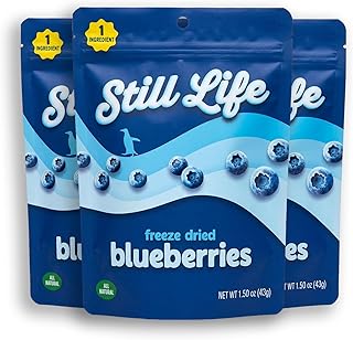 Still Life Organic Freeze-Dried Blueberries, Real Fruit Snack, Single-Ingredient, No Sugar Added, No Preservatives, Healthy Crunchy Snack for Kids & Adults, Vegan, Gluten-Free (3 Pack, Blueberry)