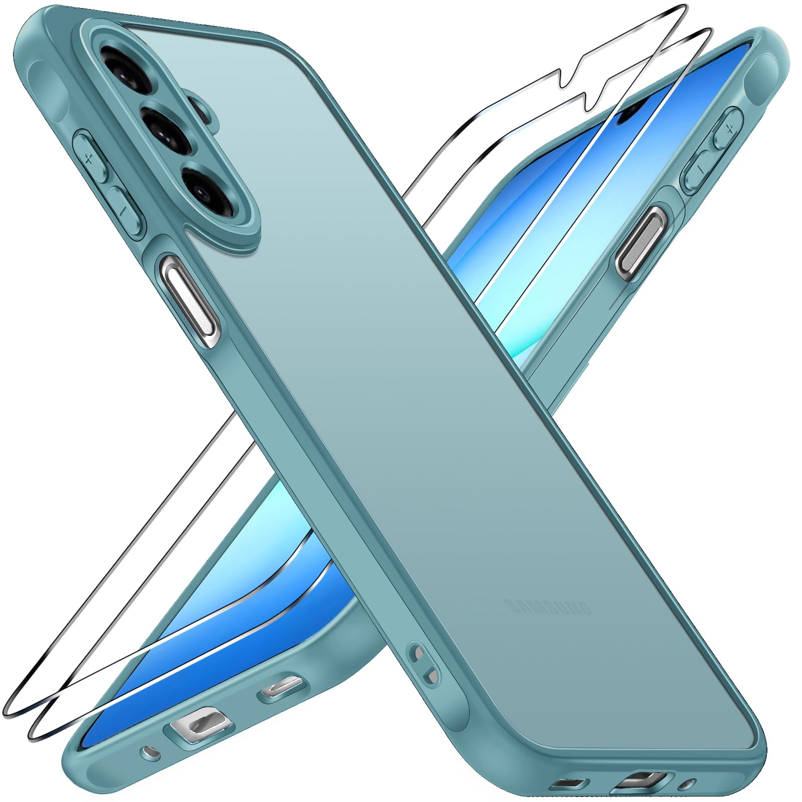 ivoler Coque Mat pour Samsung Galaxy A17 4G / 5G avec 2 Pièces Verre Trempé, Pro