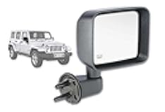 Replacement Black Door View Mirror Passenger Right Side compatible with 2007-2017 Jeep Wrangler