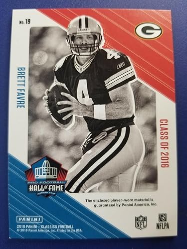 Miniatura 2 de Brett Favre 2018 PANINI CLASSICS "CANTON COLLECTION" JSY #19 GREEN BAY PACKERS! - Football Cards