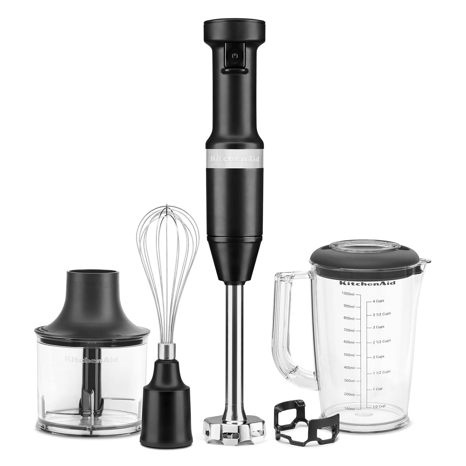KitchenAid Variable Speed Corded Hand Blender with Accessories Black Matte KHBV83BM