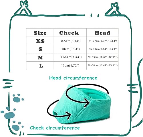 Miniatura 3 de Bozal para gatos con malla transpirable, bozal protector bucal para evitar mordeduras, masticar, aseo, antiarañazos (L, verde)