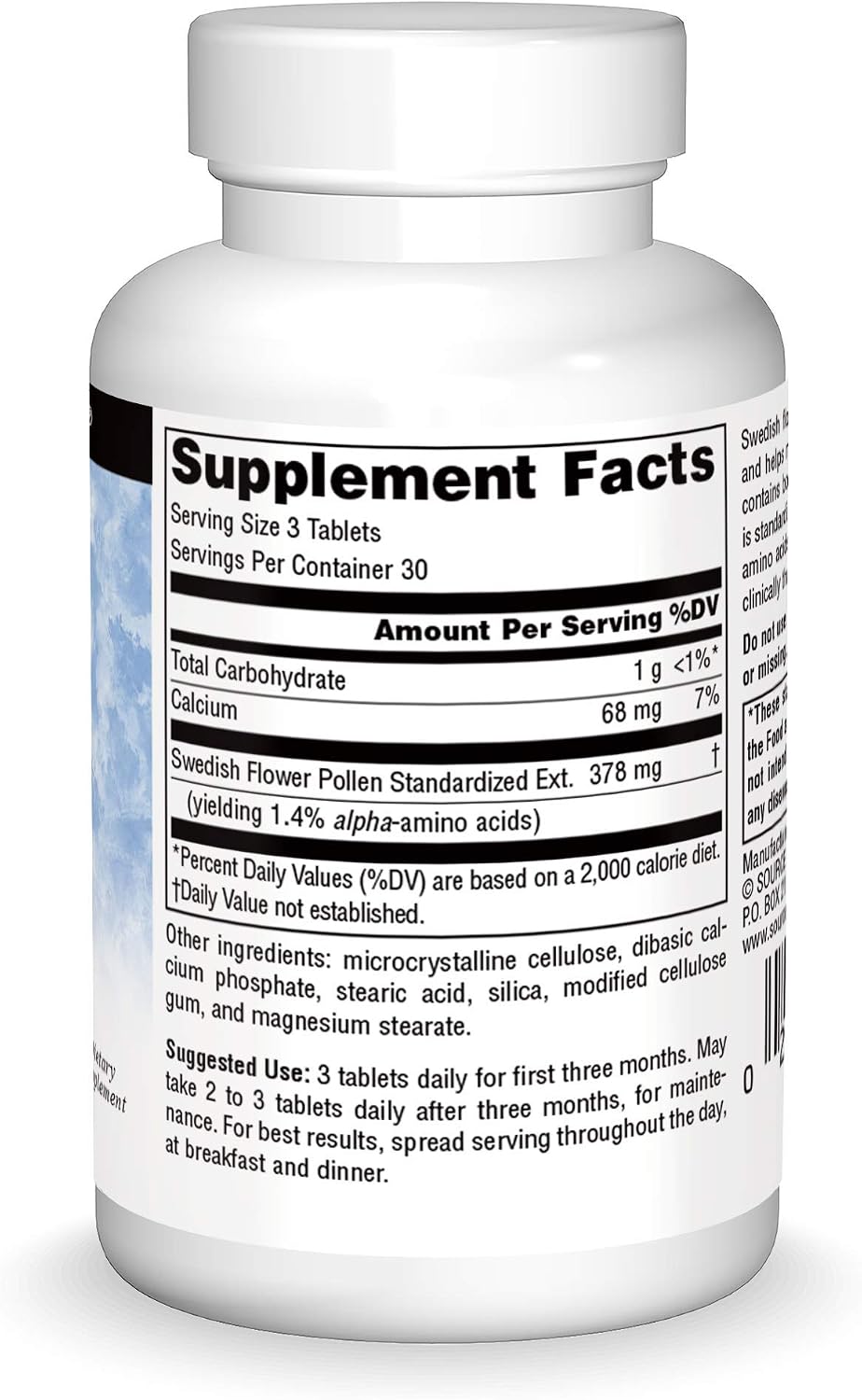 Source Naturals Swedish Flower Pollen Extract Supplement - 90 Tablets
