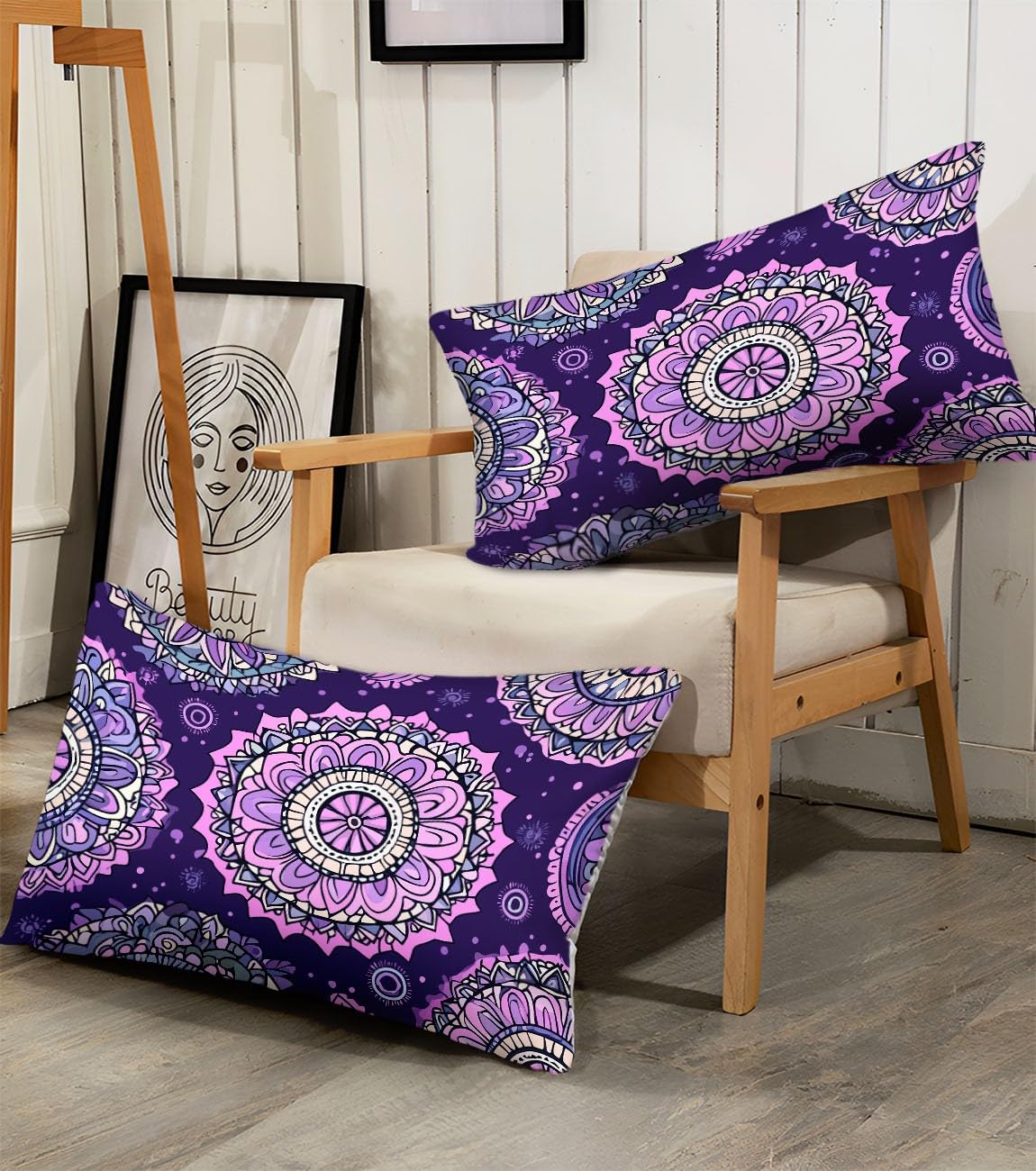Funda Nórdica Flores Mándalas Juego De Cama Suave Transpirable Microfibra 1 Funda Nórdica + 2 Fundas De Almohada 50X75cm Cama 90