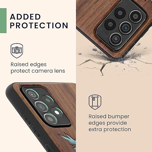 Miniatura 3 de kwmobile Funda de madera compatible con Samsung Galaxy A52  A52 5G  A52s 5G - Funda - Hada madreperla marrón oscuro