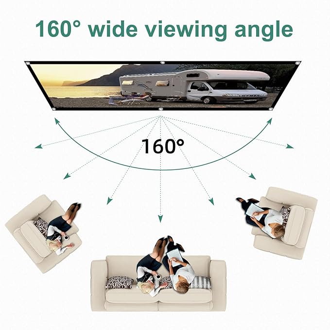Pantalla de proyector TOWOND 84 pulg sin arrugas plegable 16:9 miniatura 6