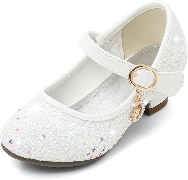 5-10 Año Zapatos Princesa Niñas Brillante de Vestir Bailarinas de Tacones para Fiestas Cumpleaños y Cosplay