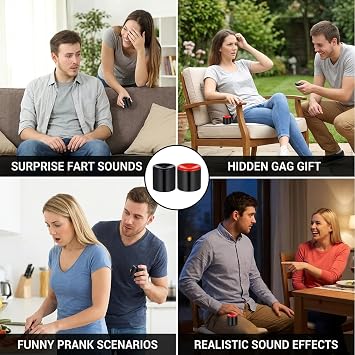 2Pcs Fart Sound Maker, Pooter Fart Toy with Adjustable Sound Effects, The Original Pooter Fart Noise Maker for Practical Jokes, Collectible Novelty Item for Home Office