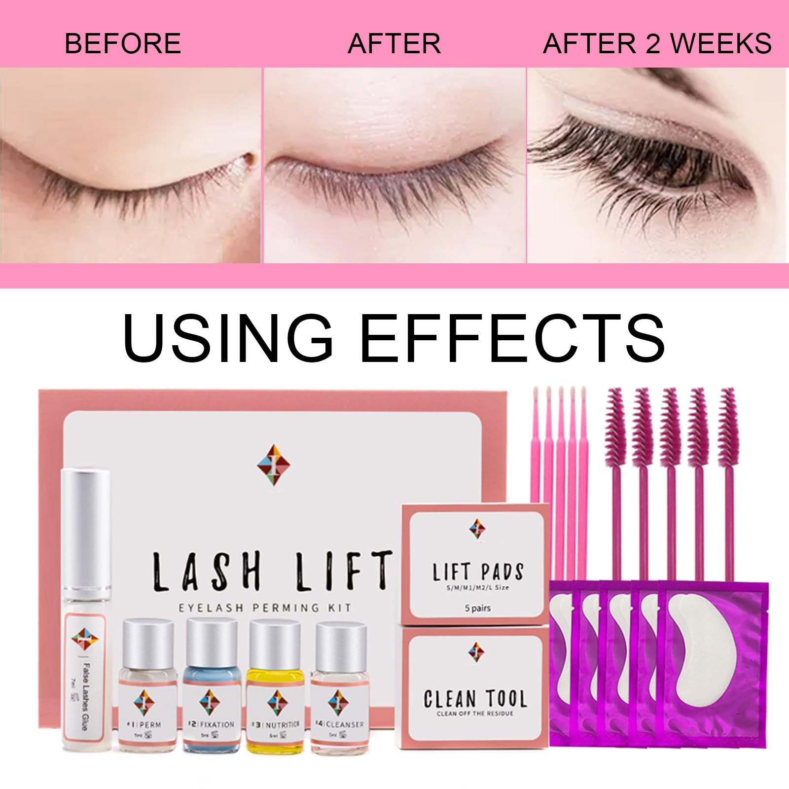 kit per laminazione ciglia LASHLIFT, kit per lash lift, kit per permanente ciglia, kit per curling ciglia, kit per estensione ciglia