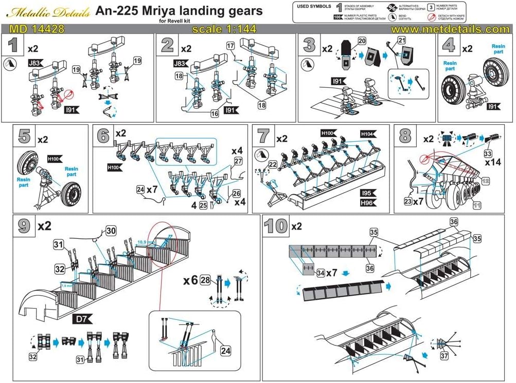 An-225 Mrija. Landing Gears (Revell) 1/144 MD14428