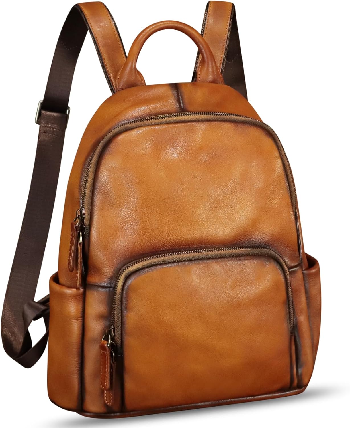 IVTG Genuine Leather Fashion Backpack for Women Vintage