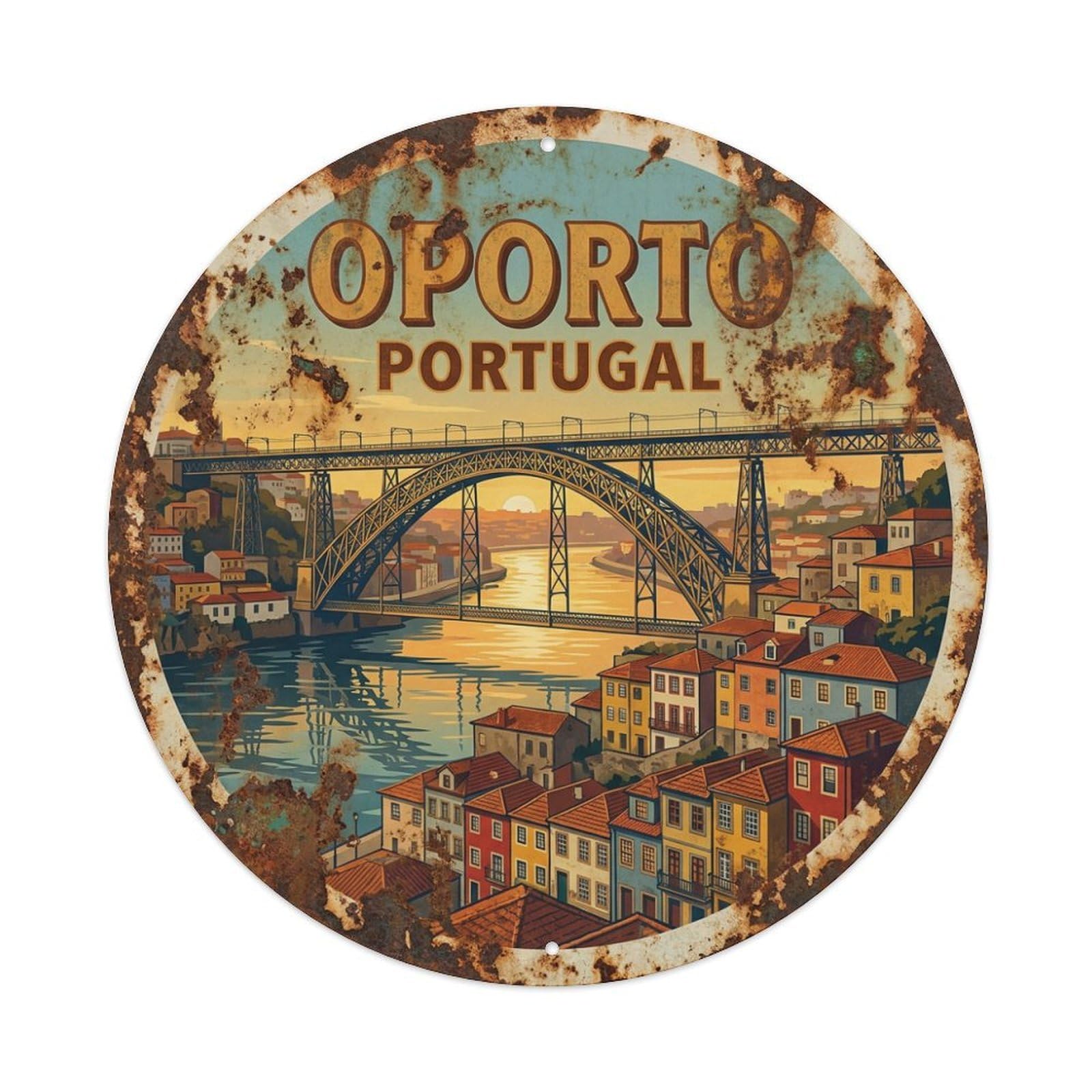 Xanthor Style Vintage Travel Oporto Portugal Souvenir Metal Tin Sign