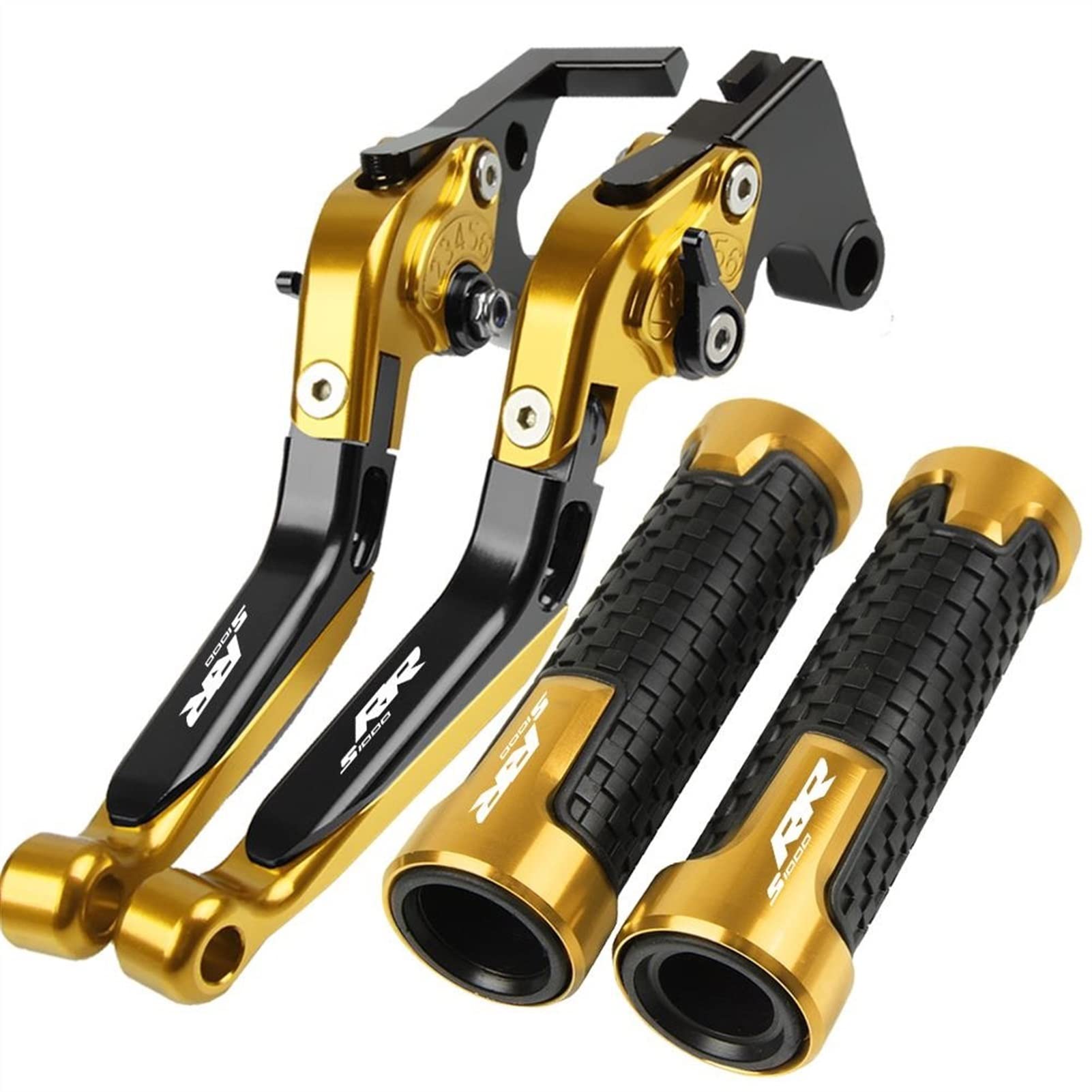 JOOTEN for BMW S1000RR S1000 RR 2010-2014 Motorcycle Folding Brake Clutch Levers Adjustable Handlebar Grips CNC Accessories with Logo (Color : 5)