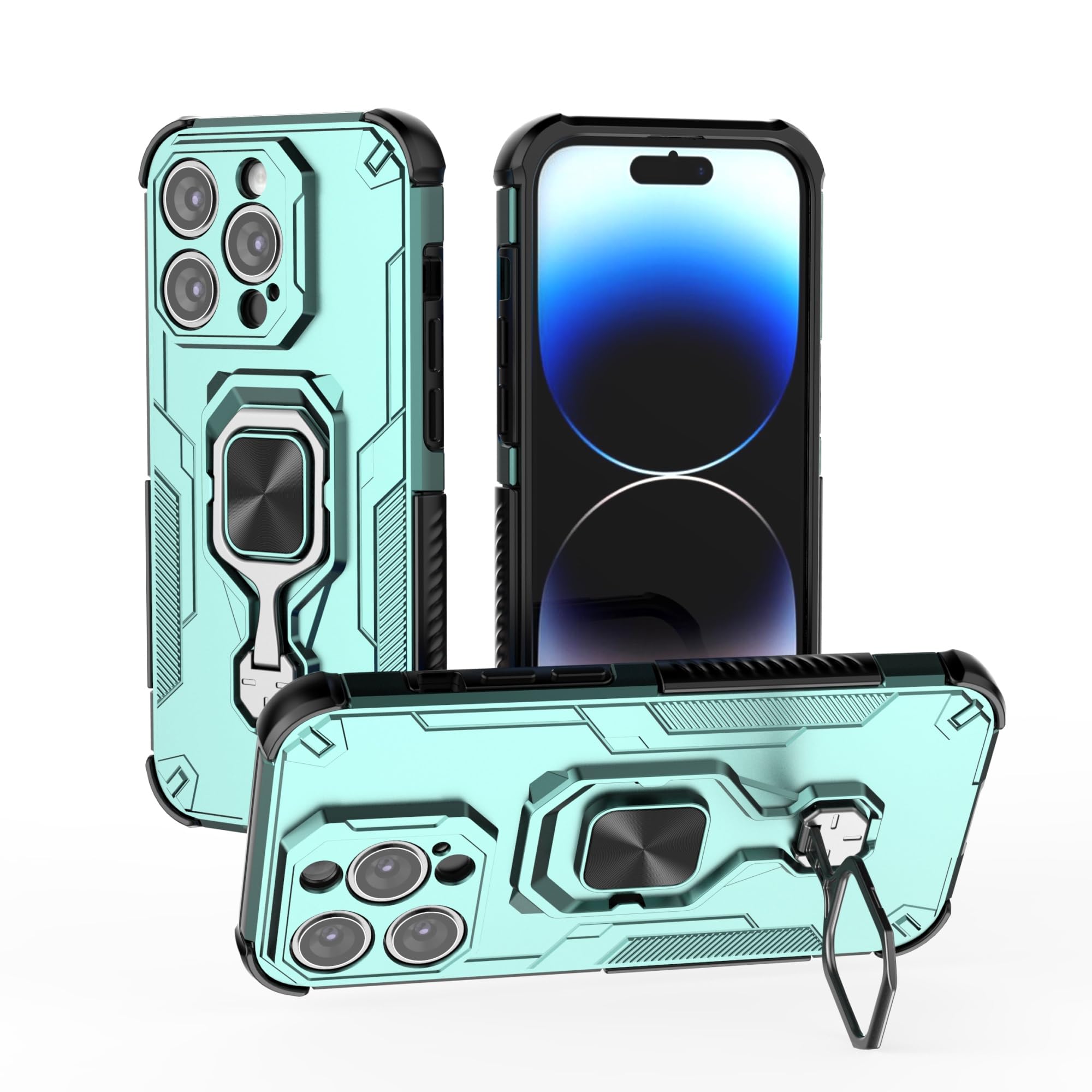 Coque de protection arrière antichoc compatible avec iPhone 14 Pro 6.1 vert - 8