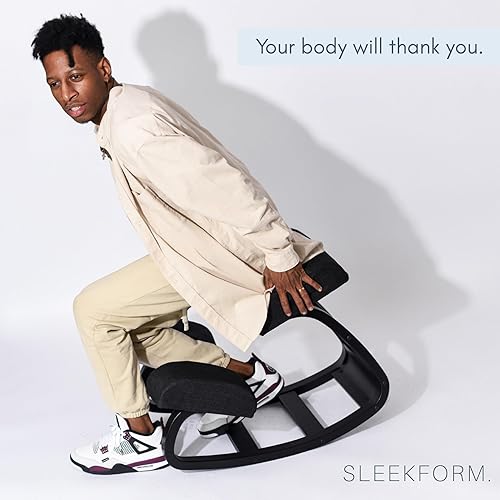 Miniatura 7 de SLEEKFORM Silla ergonómica para arrodillarse taburete ajustable para hogar y oficina - Almohadones gruesos y cómodos