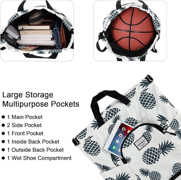 Étanche Sac à Dos à Cordon Grand Sacs de Sport à Cordon de Serrage Sac à Dos Unisexe pour Femme Hommes Voyage Vie Quotidienne Plein Air Yoga Natation Plage, L, Ananas #4 - 4