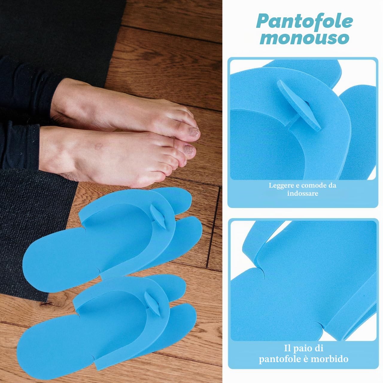 Holibanna 24 Paia di pantofole USA E getta in Schiuma per Pedicure infradito da viaggio 29 Cm