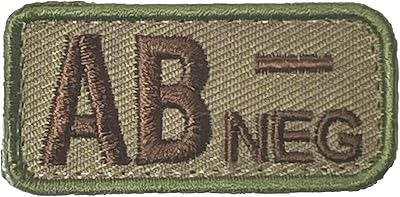 AB- Blood Type Patch OCP W/Hook Fastener