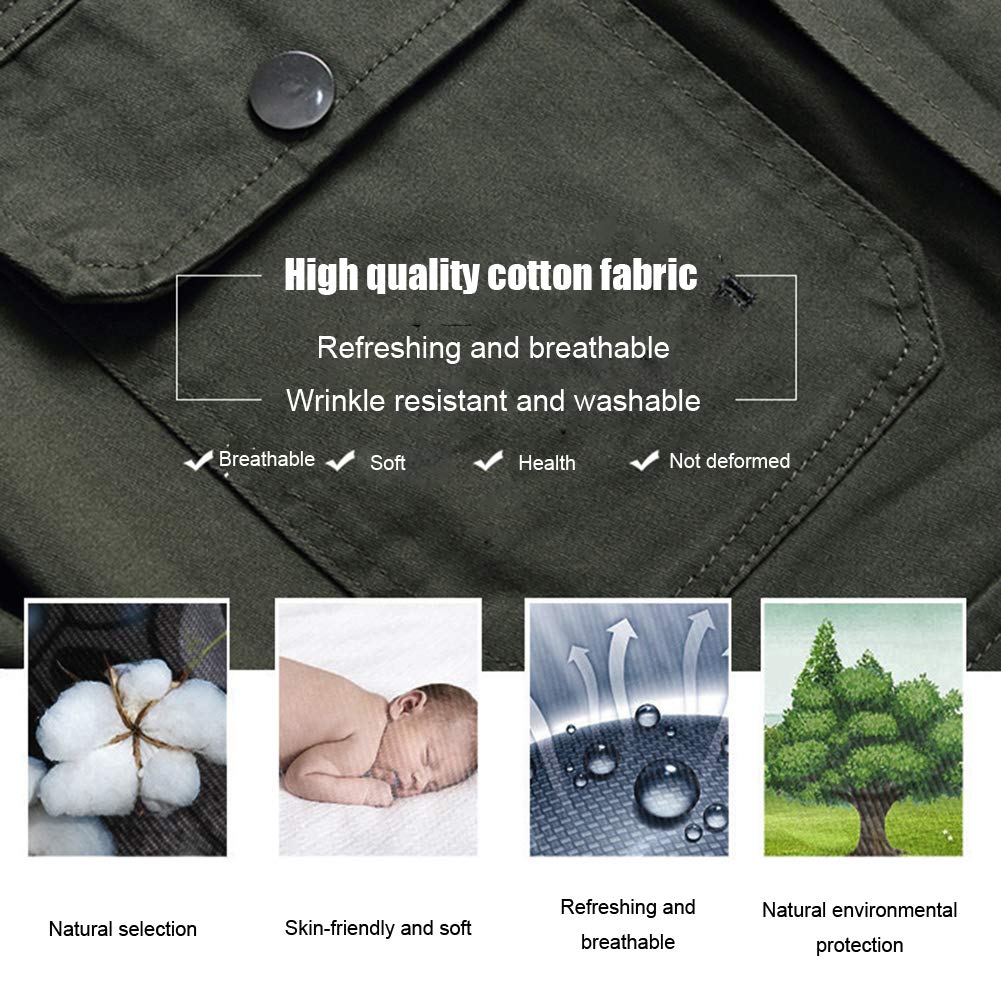 Camice da Lavoro, Giacca da Saldatore, Cotone Camuffare Molteplici Tasche Adatto per Fabbriche, Logistica, Edilizia, Saldatori, Riparazioni Auto, ECC.,L
