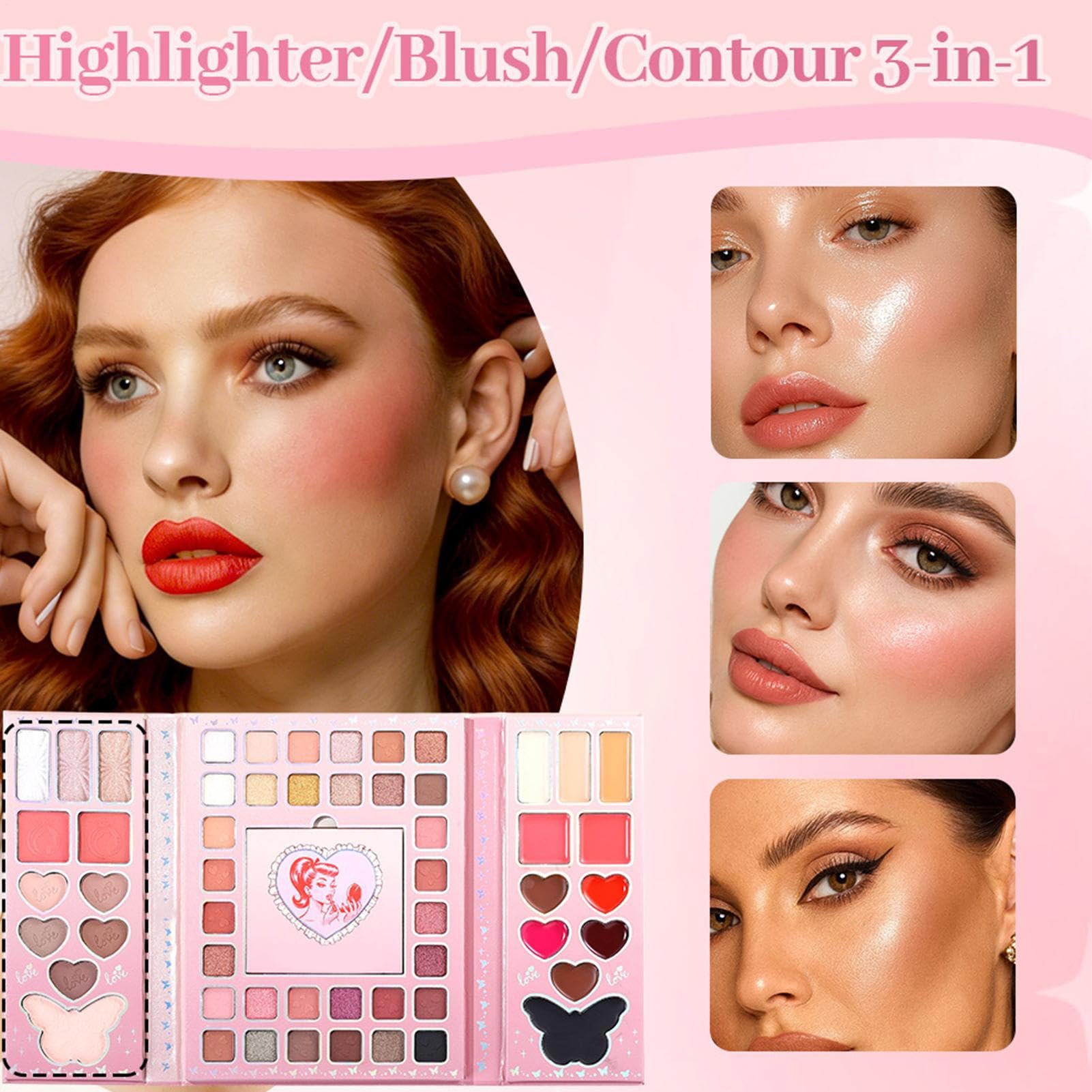 Trucco,32 Colori Cosmesi a Tenuta Prolungata - Ombretti in Tonalità Nude,Per Trucco Giornaliero Serata e Viaggi Per Donne Ragazze e Principianti
