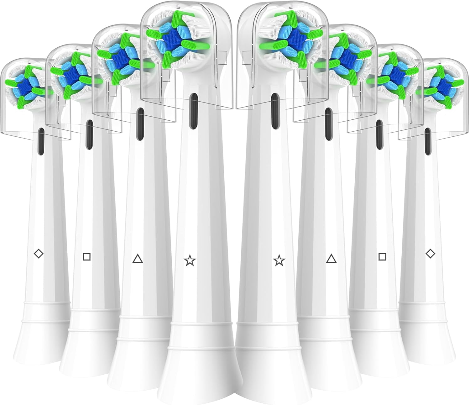 Qitizu Replacement Heads Compatible with Oral B iO Electric Toothbrush, Replacement Toothbrush Heads Fit for Oral-B iO 2/3/4/5/6/7/8/9/10 Series Toothbrush, 8 Packs (White)