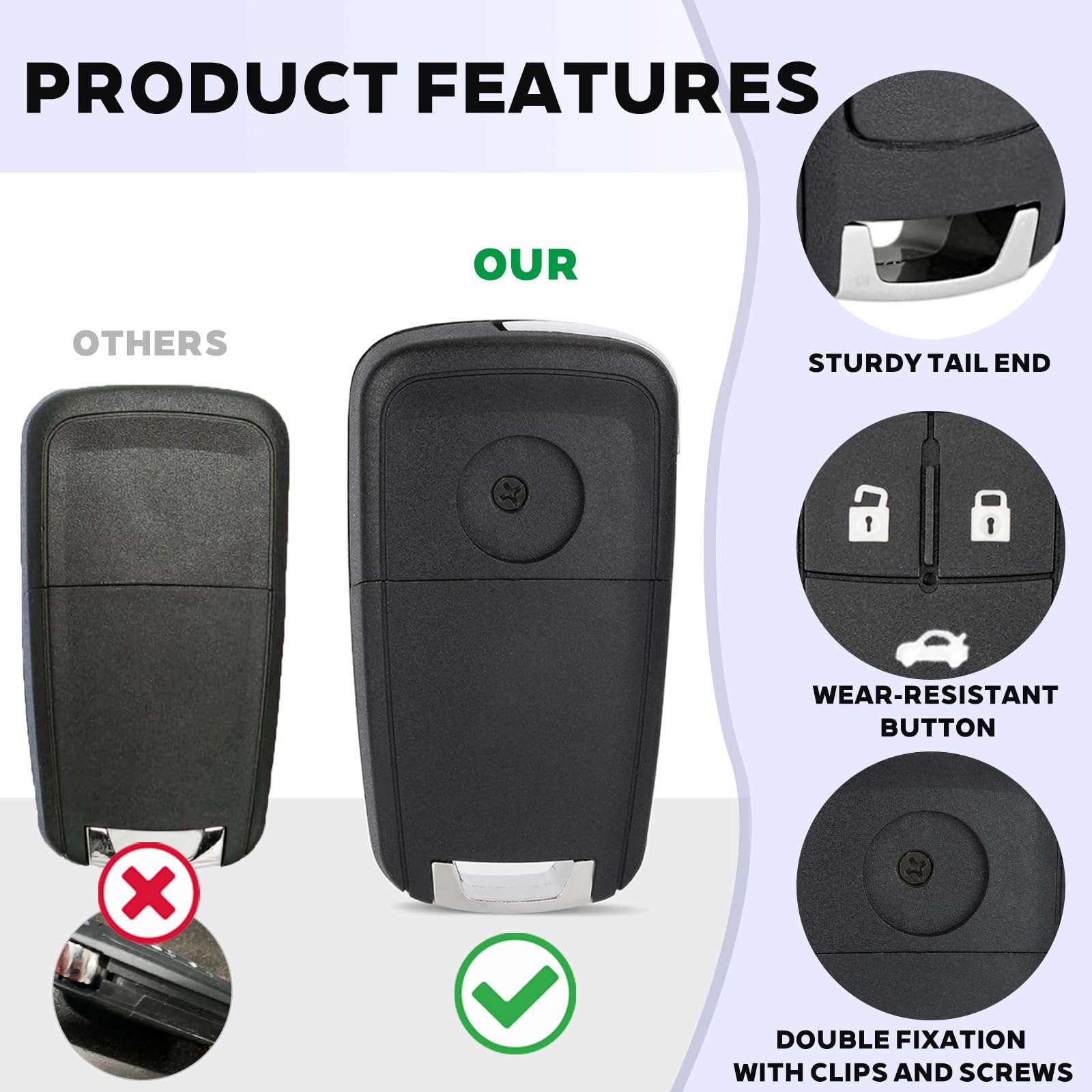 Telecomando Custodia Chiave Auto 3 Tasti Compatibile con Opel Insignia Astra J Adam Zafira Tourer C Mokka Meriva Movano Corsa E Cascada Karl Vauxhall