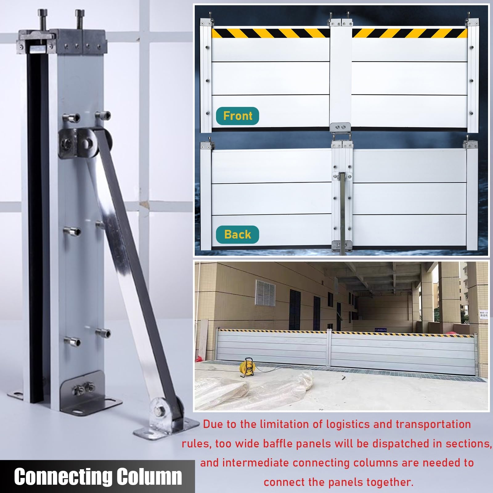 Barrera de control de inundaciones reutilizable Generic, placa deflectora larga de prevención de agua para pasajes subterráneos, puertas de sótano, varios tamaños disponibles (2.6-13 pies)