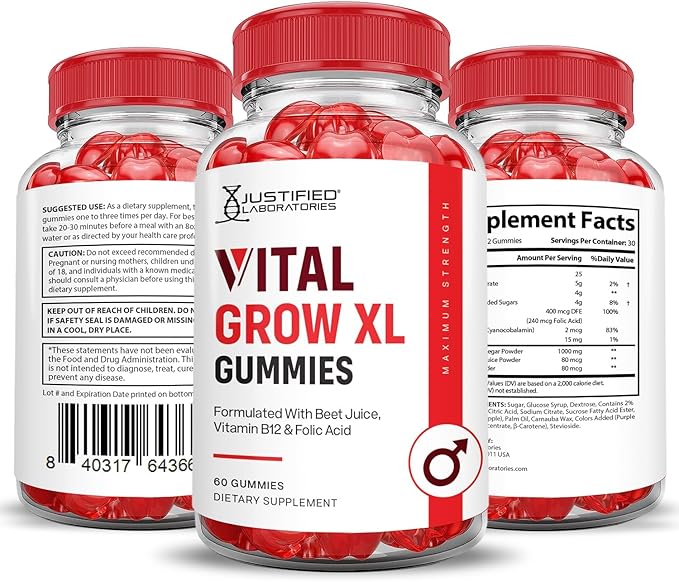 Justified Laboratories Vital Grow XL Performance Gummies 1000MG 60 miniatura 7