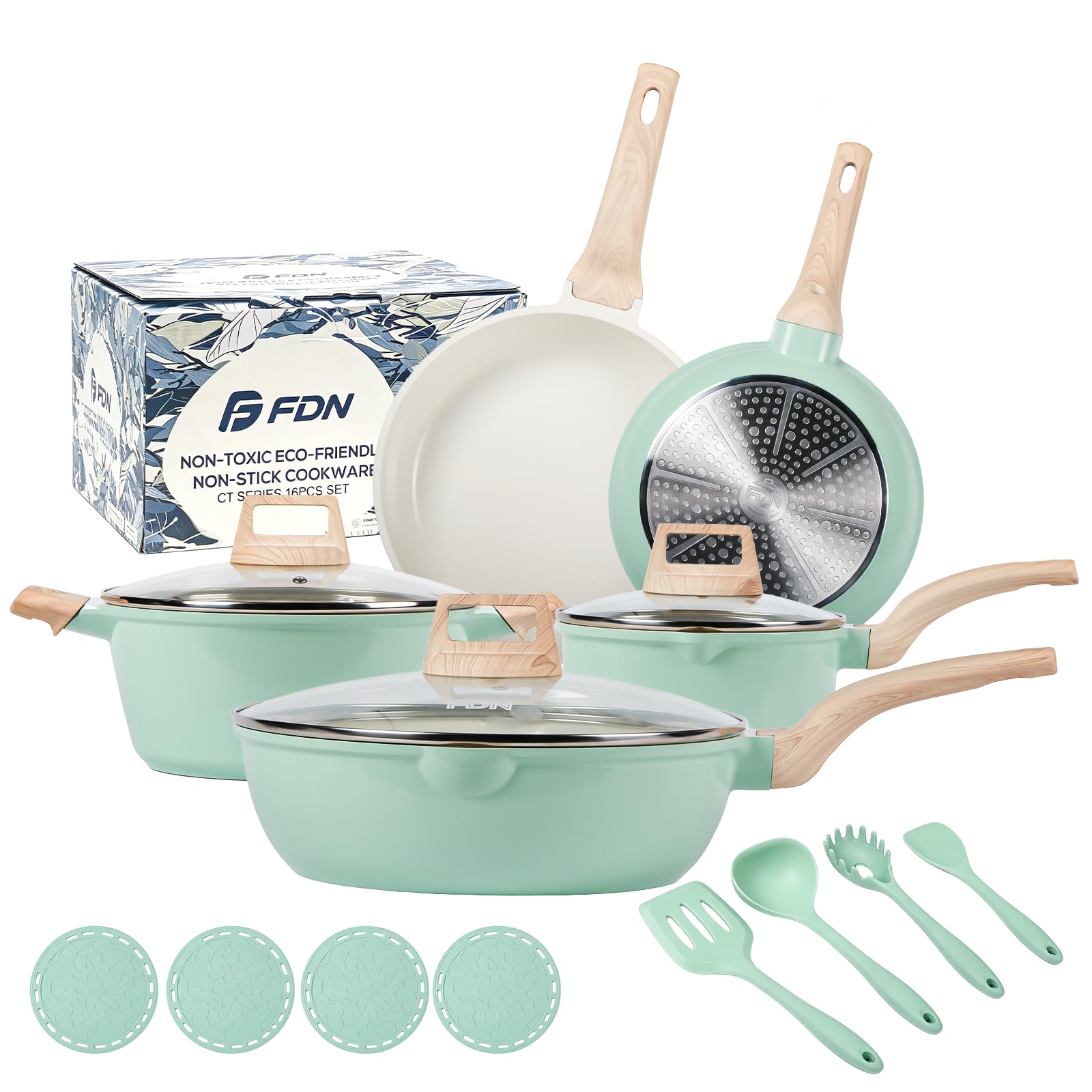 Amazon.com: FDN 16Pcs Titanium Pots and Pans Set,Toxic-Free