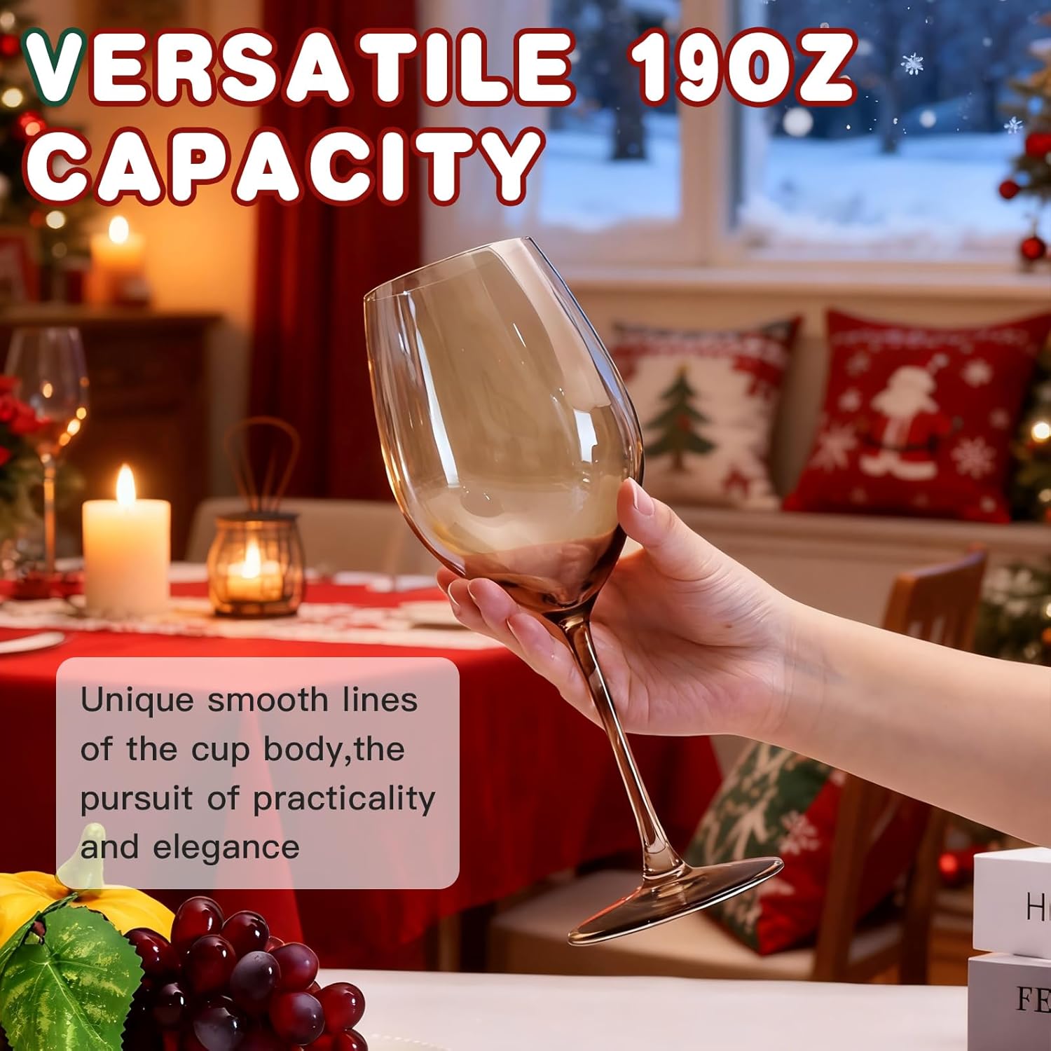 Colored Wine Glasses Set of 6-19oz,Large Capacity Hand Blown Crystal Colorful Wine Glass with Stem for Valentine's Day,Wedding,Party,Multicolor Wine Glass Gift Set for Wine Lovers,Women Birthday - Image 4