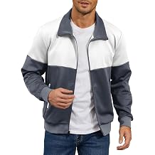 HYPESTFIT Mens Lightweight Casual Bomber Jacket Track Running Athletic Varsity Coat