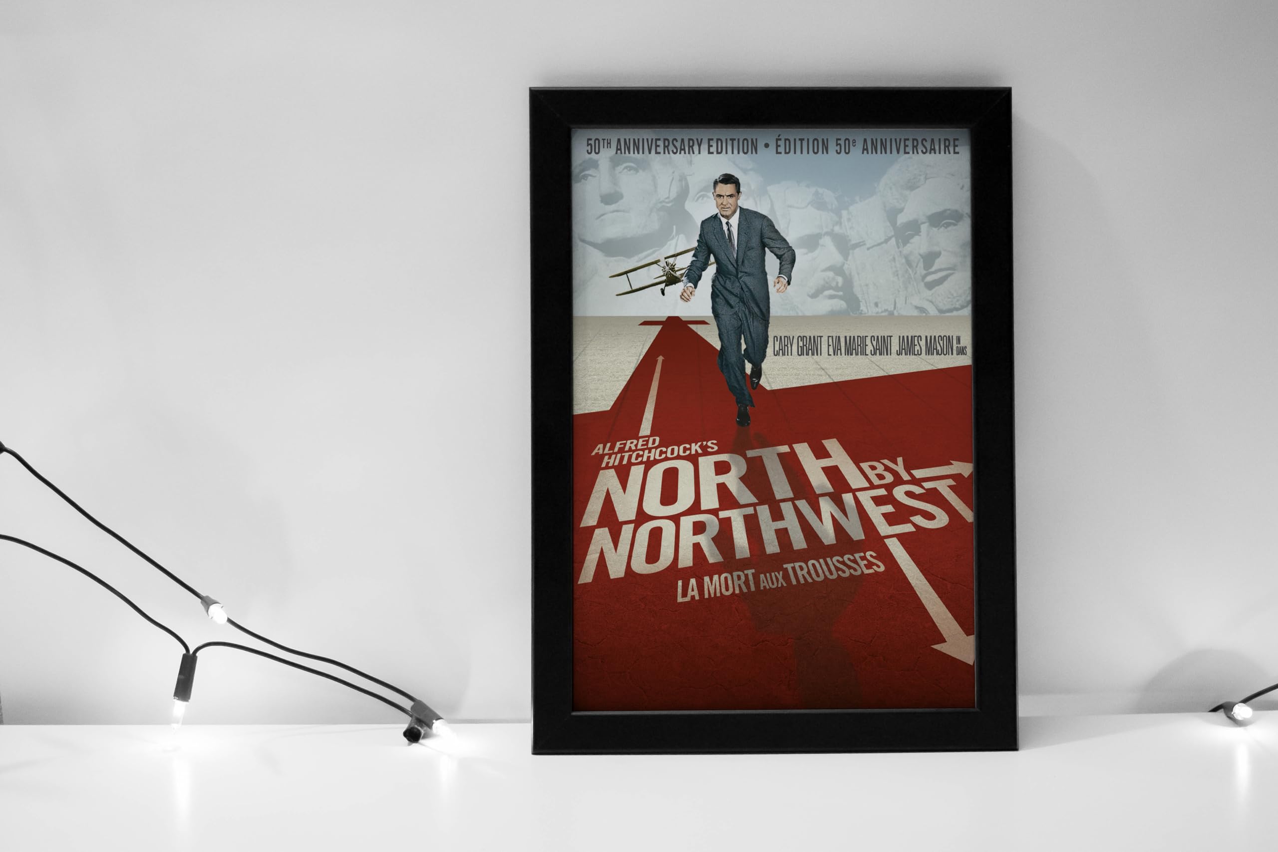 North by Northwest | Movie | Framed Poster Print Wall Art Image Home Decor Artworks Black Framed Poster in Different Sizes