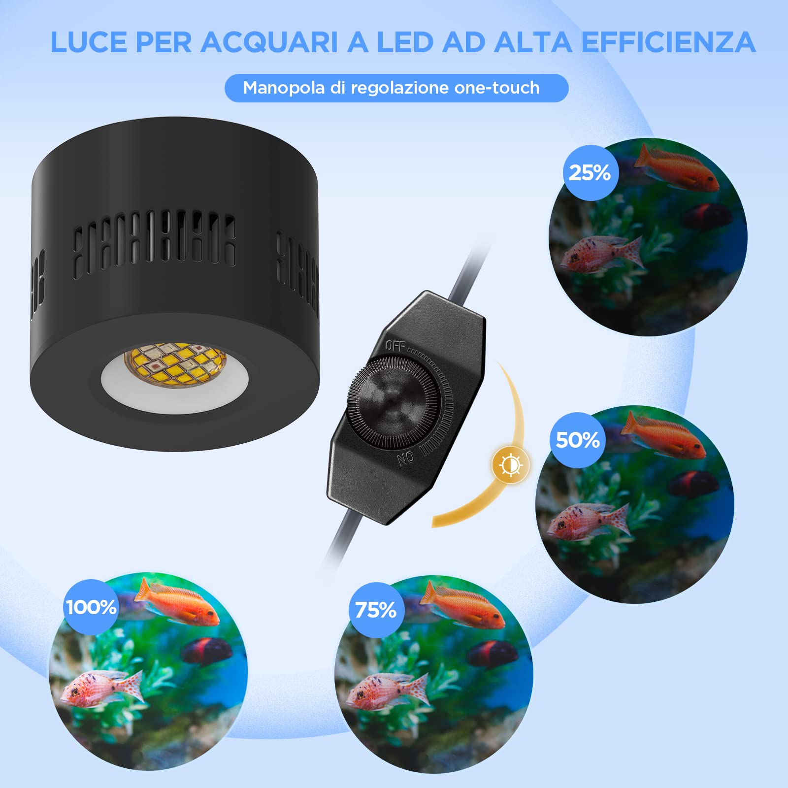 Lominie LED aquariumlamp, zoetwatertanklamp geplant staaf 120 lamp met klem voor 24 inch Refugium Algae Fish Tank met zwanenhals (F120 zoetwater