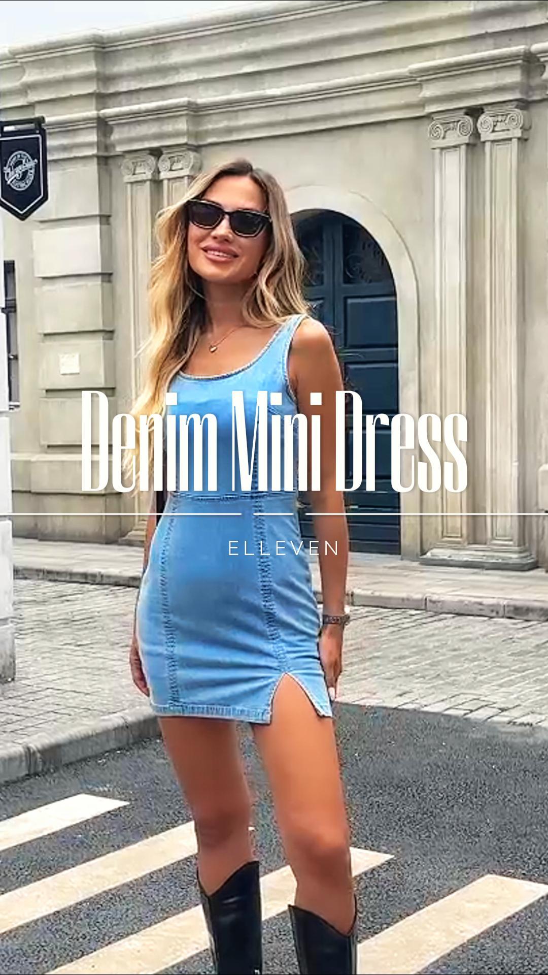 elowen denim mini dress Shop our Elowen mini dress in denim  Now available online & in store!  Boots: @elpotrerito  #westernoutfit #trending #fyp #dresses #ootd