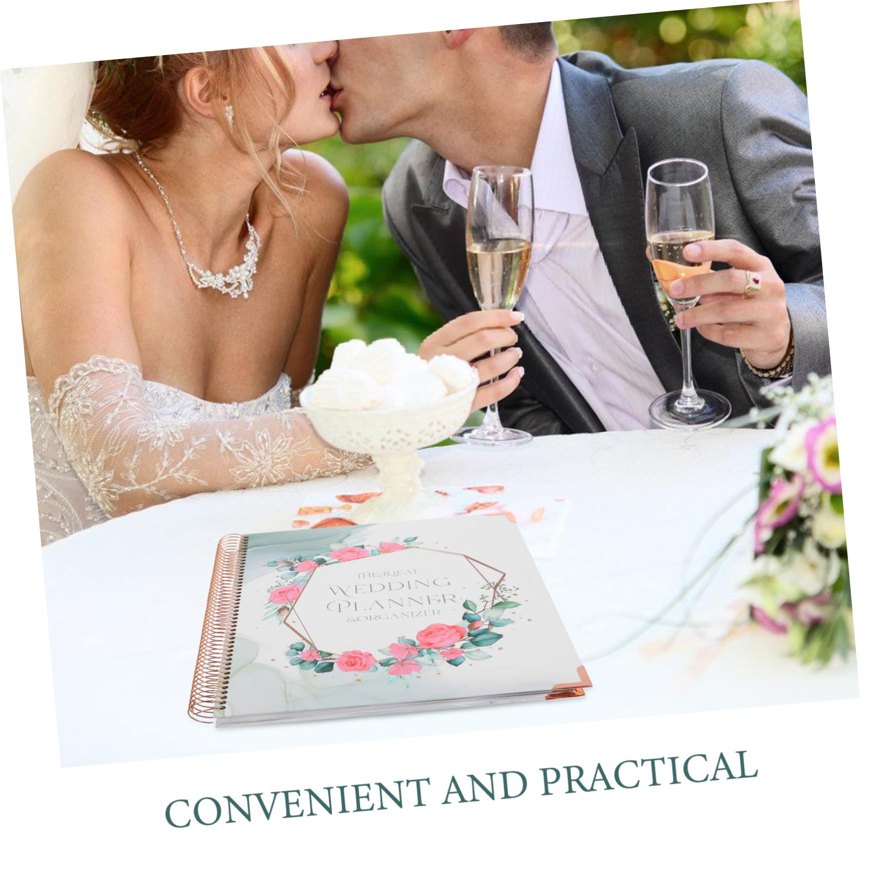 NUOBESTY Hochzeitsplaner Buch aus Papier mit Budgetplanung und Detailliertem Zeitplan Notizbuch Design für Verlobung und Hochzeitsvorbereitung
