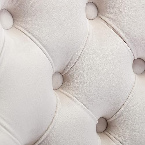 Miniatura 5 de JINS&VICO Silla decorativa sin brazos para oficina en casa con ruedas giratorias de 360, patas de madera tapizadas con respaldo medio, silla de