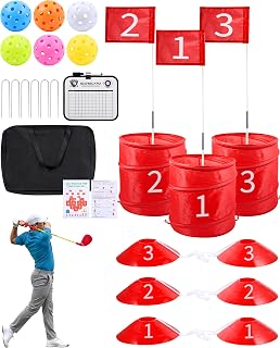 Backyard Golf Game, Portable 3 Hole Outdoor Golf Course for Indoor & Outdoor Play, Yard Golf Practice Game Gifts for Family and Adults, Lawn Beach Yard Park Golfgame for Adults - No Clubs