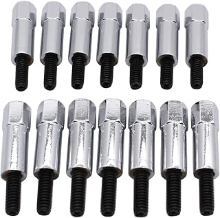 14 PCS/Set SHLPDFM Chrome Silver Jeep and AMC Valve Cover Bolt Set Steel Hex Head Bolt Kit Fits for 304 360 390 401 Engines