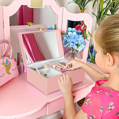 Miniatura 4 de Joyero musical para niñas con bailarina giratoria, almacenamiento de cajas de joyería para niños, caja de música de bailarina, regalo para niña